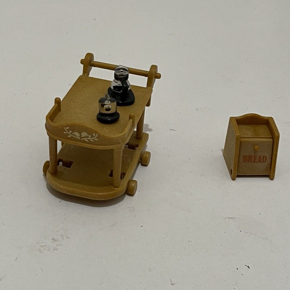 Calico Critters Sylvanian Families Serving Cart with Coffee Pots & Bread Box